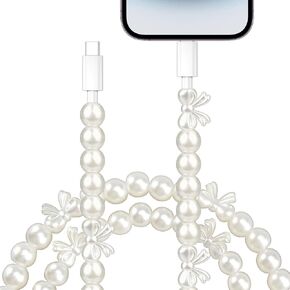 For Type C to Lightn-ing iPhone Charger Cord Beaded Bowknot Charger Cable in Kuwait