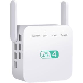 Power Pro Genius - WiFi Extender – 300Mbps, 360° Coverage, 2800 Sq.Ft, Repeater/AP Mode (White-1PCS) in Kuwait