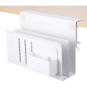 LUKETURE Desk Side Storage, No Drill Laptop Mount with Pen Holder, Clamp-On in Kuwait