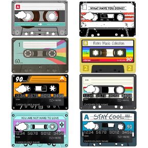 GTOTd Retro Cassette Tape Debit Credit Card Cover Sticker Skin（8 Pack） in Kuwait