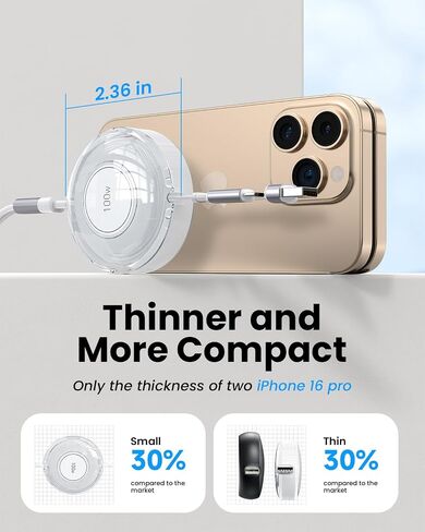 Multi Charging Cable, 100W 5-in-1 Retractable Charging Cable, USB C/Lightning/Micro Fast Charging Cables for Multiple Devices Compatible with iPhones, iPads, Tablets, Galaxy, Note - 4Ft/1.2M, White in Kuwait