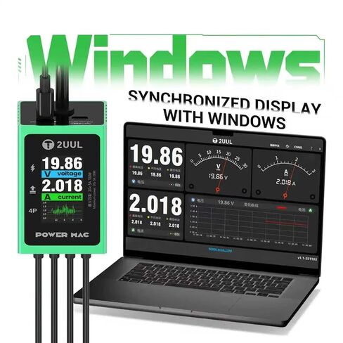 PW08 100W Digital Boot Cable Computer Power Switch Cable Diagnostic Charging Tool Real-Time Voltage Current Display,Type-C Banana Plug Dual-Input Modes for Laptop Computer Repair in Kuwait