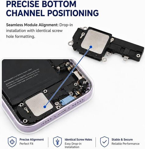 Loud Speaker Replacement for iPhone 14 - Ringer Buzzer Assembly with Back Glass Seal Adhesives & Dust Meshes - Compatible with A2649 A2881 A2882 A2883 A2884 in Kuwait