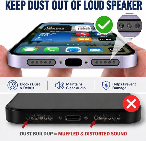 Loud Speaker Replacement for iPhone 14 - Ringer Buzzer Assembly with Back Glass Seal Adhesives & Dust Meshes - Compatible with A2649 A2881 A2882 A2883 A2884 in Kuwait