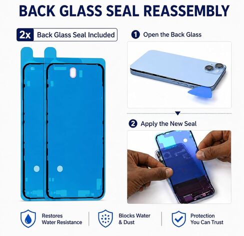 Loud Speaker Replacement for iPhone 14 - Ringer Buzzer Assembly with Back Glass Seal Adhesives & Dust Meshes - Compatible with A2649 A2881 A2882 A2883 A2884 in Kuwait