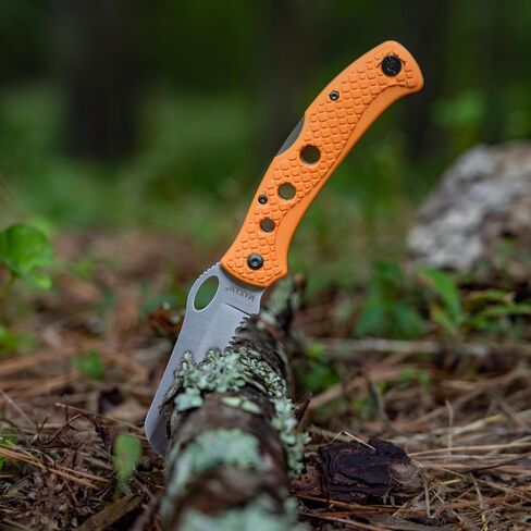 Maxam 5" Rescue Knife - Rust-Proof German Stainless Steel Serrated Blade with High-Visibility Orange Handle, Reversible Pocket Clip, Lanyard Hole in Saudi Arabia
