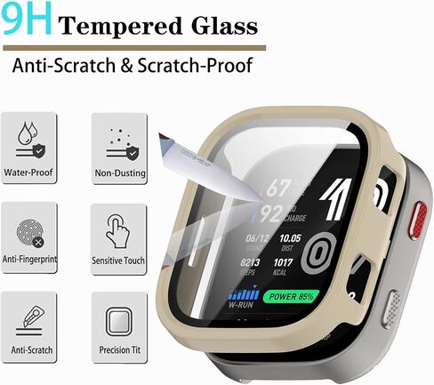 [4-Pack] Screen Protector Case with Tempered Glass Compitible with Amazfit Bip Max Smart Watch, Hard PC Case Screen Protector Cover Bumper Accessories for Women Men in Saudi Arabia