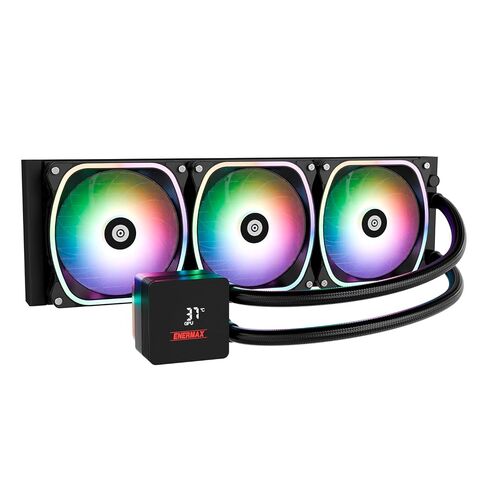 ENERMAX AquaFusion V2 360mm ARGB AIO CPU Liquid Cooler w/Digital Display, 3X 120mm PWM Fan 380W TDP, for Intel 1851/1700/1200/115X, AMD AM5/AM4 in Kuwait