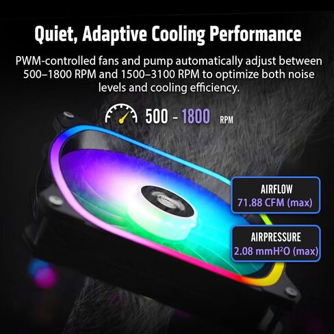 ENERMAX AquaFusion V2 360mm ARGB AIO CPU Liquid Cooler w/Digital Display, 3X 120mm PWM Fan 380W TDP, for Intel 1851/1700/1200/115X, AMD AM5/AM4 in Kuwait