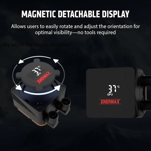 ENERMAX AquaFusion V2 360mm ARGB AIO CPU Liquid Cooler w/Digital Display, 3X 120mm PWM Fan 380W TDP, for Intel 1851/1700/1200/115X, AMD AM5/AM4 in Kuwait