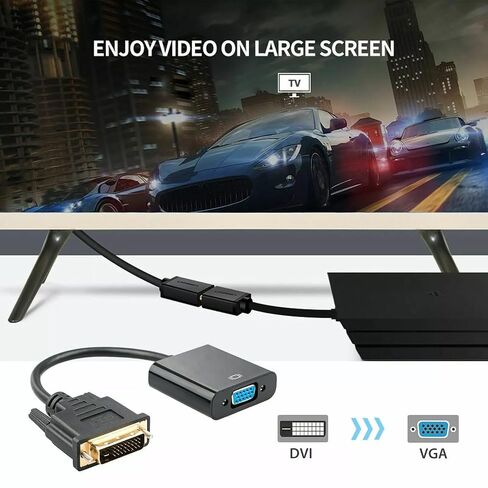 DVI-D 24+1 Pin Male to VGA 15Pin Female Active Cable Adapter, 20cm in Kuwait