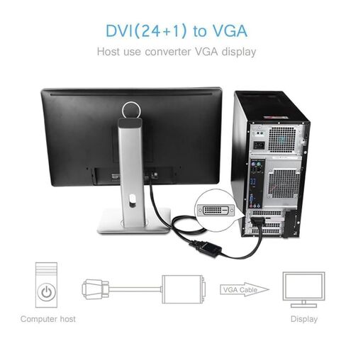 DVI-D 24+1 Pin Male to VGA 15Pin Female Active Cable Adapter, 20cm in Kuwait