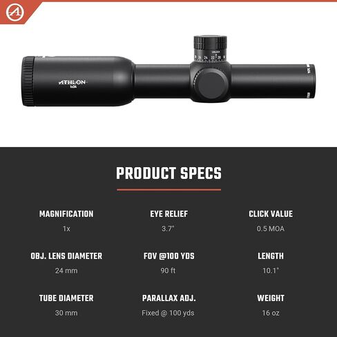 Athlon Optics Talos HMR 1x24 Riflescope, SFP Center-X MOA in Kuwait