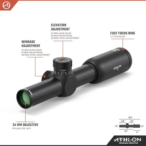 Athlon Optics Talos HMR 1x24 Riflescope, SFP Center-X MOA in Kuwait