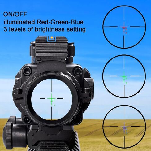 CT Optic Enhanced 4x32 Red Dot Sight Scope Mount Illuminated Red Green Blue Reticle with Red Fiber Matte Black in Saudi Arabia