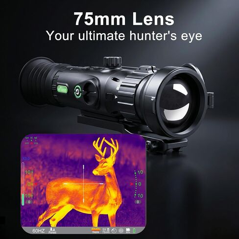 oneleaf.ai 12um 640x512 Thermal Scope, 75mm Lens Thermal Imaging RifleScope, 60Hz Refresh Rate, Thermal Scope with with Rangefinder and Ballistic Calculator-Mars MT1000LRF 75 in Kuwait