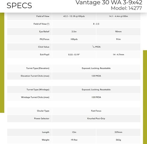 Hawke Vantage 30 WA Riflescope | Illuminated .223/.308 Marksman Reticle, 30mm Tube, Wide-Angle Optics, Fully Multi-Coated Lenses, Waterproof Shockproof Fogproof Hunting Scope in Kuwait