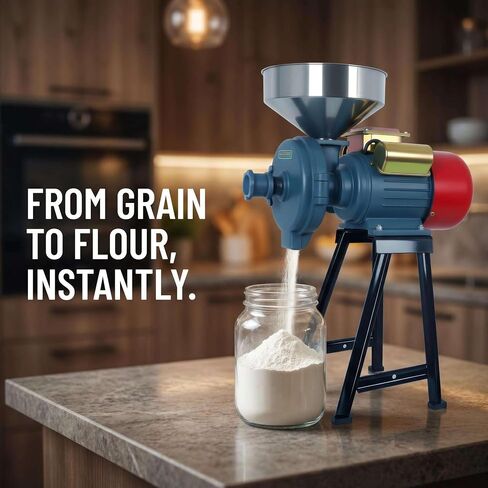 Commercial Grain Mill Grinder, 3000W 110V Electric Dry & Wet Grinder with Adjustable Thickness, Spice Grinder for Corn Rice Herb Pepper Spice Feed Grinding in Kuwait
