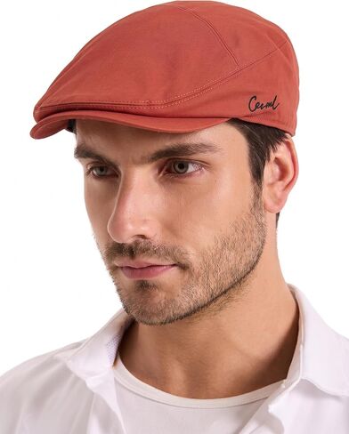 ZLYC Men Cotton Flat Cap Summer Scally Newsboy Beret Driver Hat in Kuwait