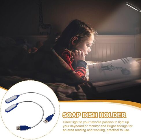 2pcs Portable Laptop Lamp USB Reading Light with 6 LED Beads, Flexible Metal Tubing, Direct Light Positioning for Study and Remote Travel in Kuwait