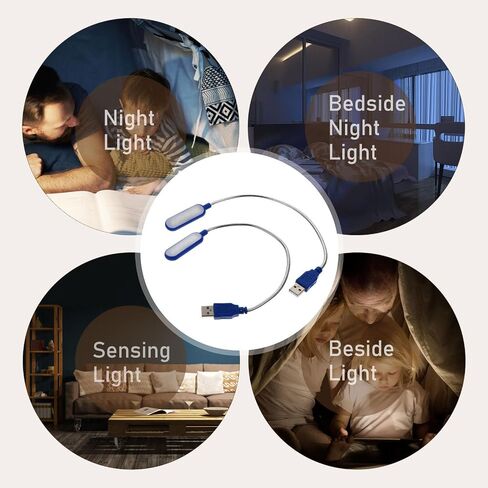 2pcs Portable Laptop Lamp USB Reading Light with 6 LED Beads, Flexible Metal Tubing, Direct Light Positioning for Study and Remote Travel in Kuwait