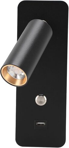 Zopsc LED Wall Lamp with USB Port for Bedside, Wall Mounted Reading Light 4000K Dimmable Swivel Hardwired for Bedroom Living Room in Kuwait