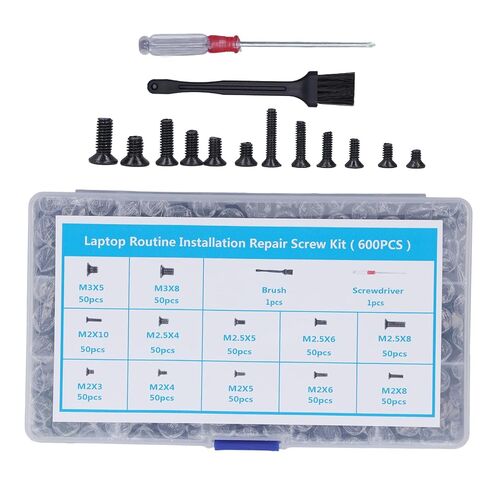 Computer Screw, 600Pcs Carbon Steel Screw Set with and Brush, for PC Motherboard Hard Drive Laptop Maintenance in Kuwait