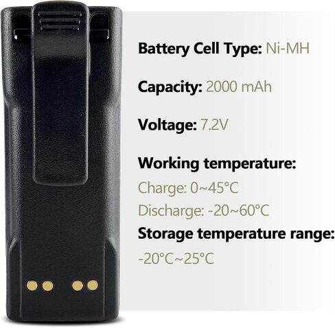 JINTION NTN7144 Two-Way Radio NiMH 7.2V 2000mAh Battery Replacement Compatible with Motorola MT2000 MTS2000 NTN7143 NTN7143A NTN7144 NTN7143B GP900 GP1200 MT2000 MTS2000 in Kuwait