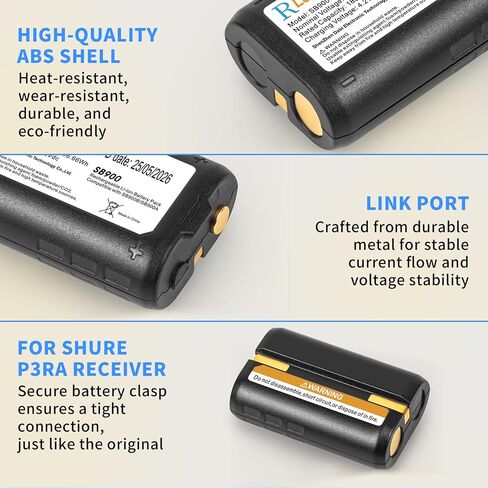 for Shure SB900C SB900B Battery for Shure P9RA+ P3RA P10R+ Receivers 3Pack in Saudi Arabia