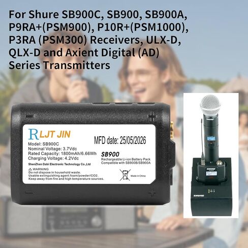 for Shure SB900C SB900B Battery for Shure P9RA+ P3RA P10R+ Receivers 3Pack in Saudi Arabia