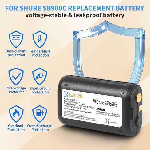 for Shure SB900C SB900B Battery for Shure P9RA+ P3RA P10R+ Receivers 3Pack in Saudi Arabia