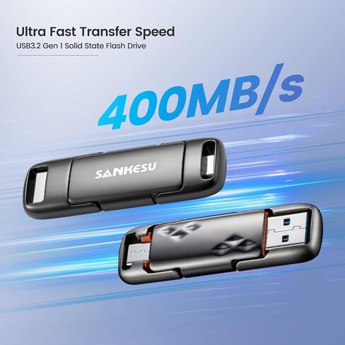 1TB Flash Drive, Dual USB 3.2 Gen 1 USB-A & USB-C, 400MB/s Solid State Thumb Drive, Memory Stick for iPhone 15/16/17, Android, Tablet, Laptop, Mac,Smart TV (1-Pack) in Kuwait