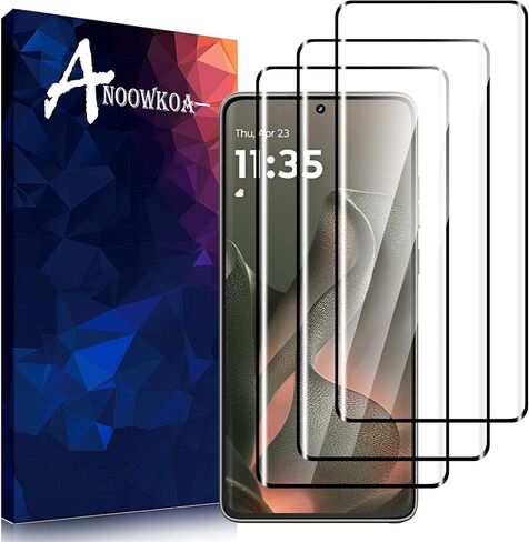 Anoowkoa 3 Pack Designed for Motorola Moto Edge 2025 3D screen protector Tempered Glass Flim.9H Hardness.Super Abrasion Resistance,Anti-Fingerprint.Anti-Scratch,Bubble-free,Easy Installation in Kuwait