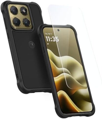 Motorola Edge (2026) Rugged Protective Case (Black) + 9H Tempered Glass Screen Protector in Kuwait