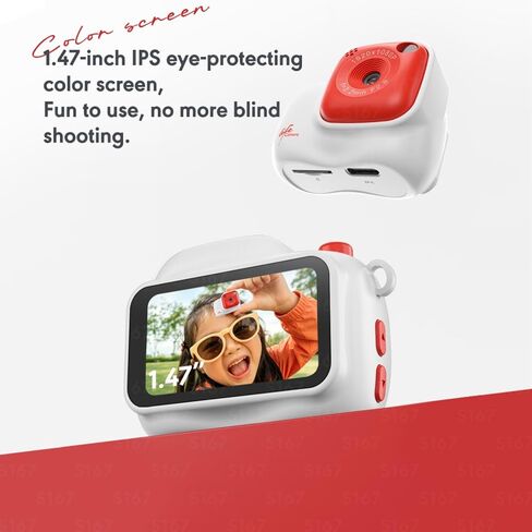 S167 Mini Keychain Camera 1080P HD, 1.47" IPS Screen, White in Kuwait