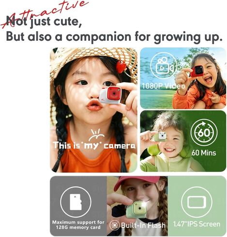 S167 Mini Keychain Camera 1080P HD, 1.47" IPS Screen (Light‑Green) in Kuwait