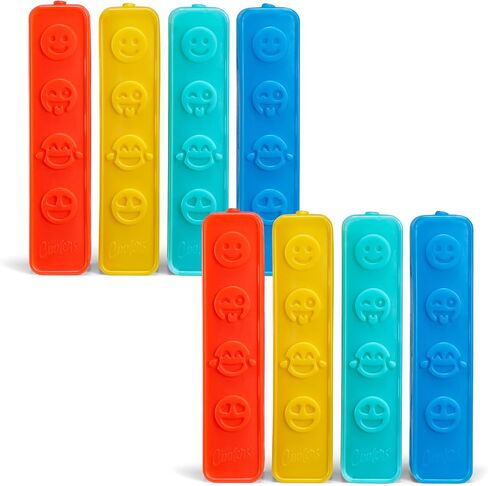 Cool Coolers by Fit & Fresh Kids Icicle Lunch Box Ice Pack Sticks, Icicle Ice Sticks for Lunch Bags and Coolers, Lunch Ice Pack Sticks, Reusable, Multicolored, Smile Icicles, 8PK in Kuwait