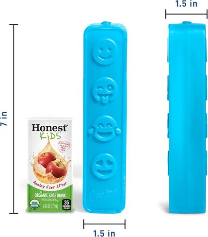 Cool Coolers by Fit & Fresh Kids Icicle Lunch Box Ice Pack Sticks, Icicle Ice Sticks for Lunch Bags and Coolers, Lunch Ice Pack Sticks, Reusable, Multicolored, Smile Icicles, 8PK in Kuwait
