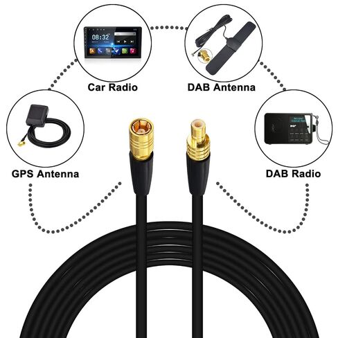 Sirius Radio Antenna Extension Cable RG174 SMB Male to SMB Female for Satellite Car Radio Radio Stereo Sirius Tuners (2pcs Adapter & 6M) in Kuwait