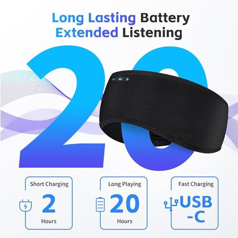 Sleep Headphones Bluetooth 6.0 Headband for Side Sleeper (Black) in Kuwait