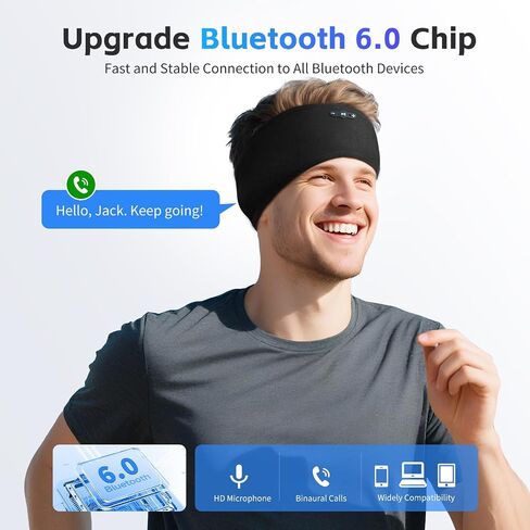 Sleep Headphones Bluetooth 6.0 Headband for Side Sleeper (Black) in Kuwait