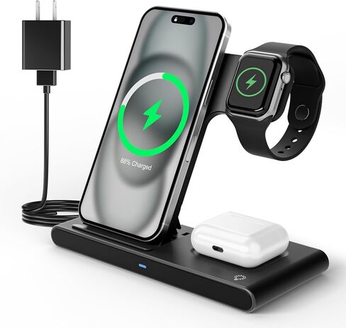Wireless Charger Fast Charging Station 3 in 1 Charger Stand NightStand in Kuwait