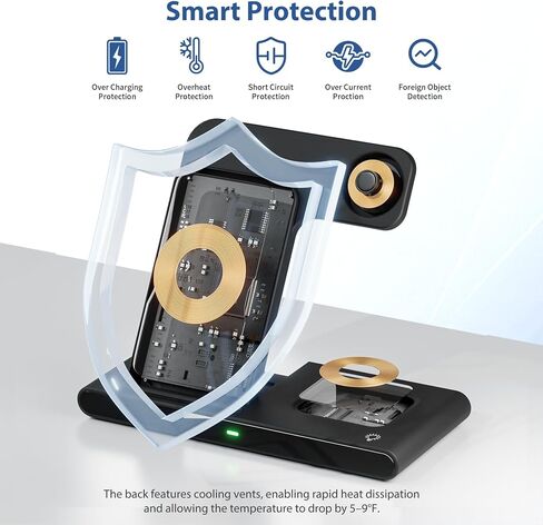 Wireless Charger Fast Charging Station 3 in 1 Charger Stand NightStand in Kuwait