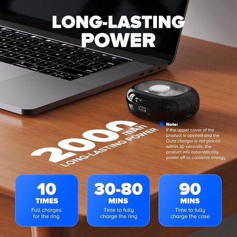 Oura Ring Gen 5/4/3 Charging Case, 2000mAh, LED Display in Kuwait