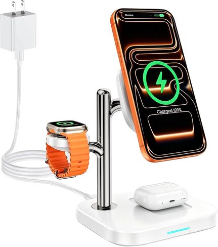 3 in 1 Wireless Charging Station for Apple, 15W Magnetic Charger Stand in Kuwait