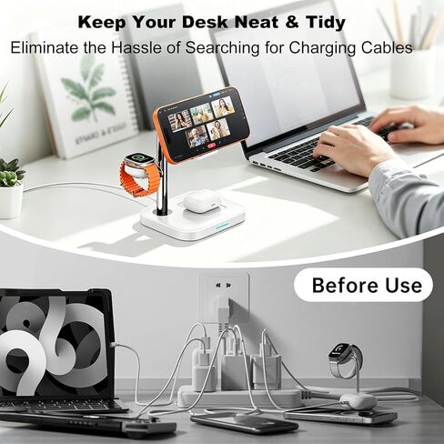 3 in 1 Wireless Charging Station for Apple, 15W Magnetic Charger Stand in Kuwait