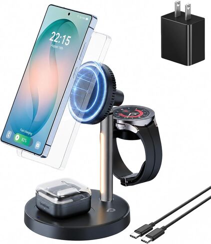 Geyo 4 in 1 Magnetic 15W Wireless Charger for Samsung S26 with Night Light in Kuwait