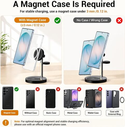 Geyo 4 in 1 Magnetic 15W Wireless Charger for Samsung S26 with Night Light in Kuwait