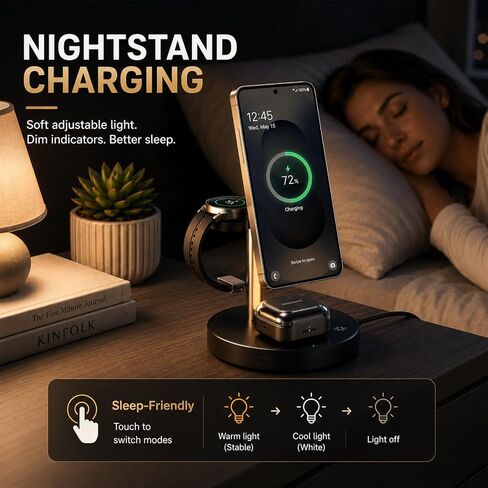Geyo 4 in 1 Magnetic 15W Wireless Charger for Samsung S26 with Night Light in Kuwait
