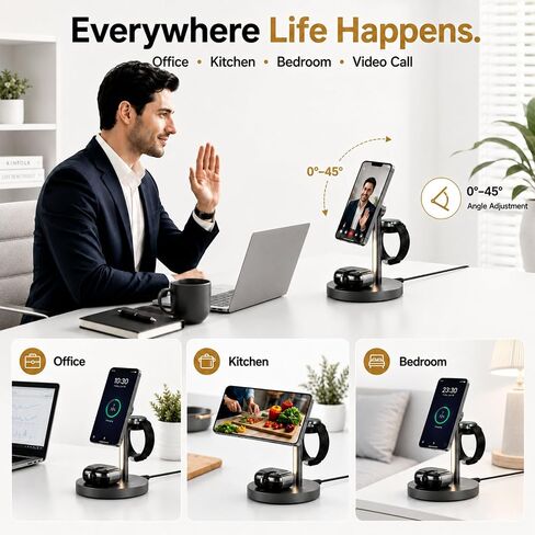 Geyo 4 in 1 Magnetic 15W Wireless Charger for Samsung S26 with Night Light in Kuwait